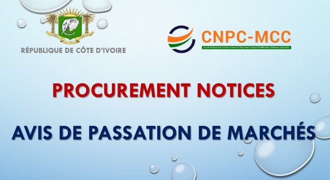 AVIS SPECIFIQUE DE PASSATION DES MARCHES